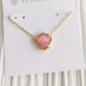 Kendra Scott Brynne Shell Pendant Necklace. Gold Blush Ivory Mother-of-Pearl